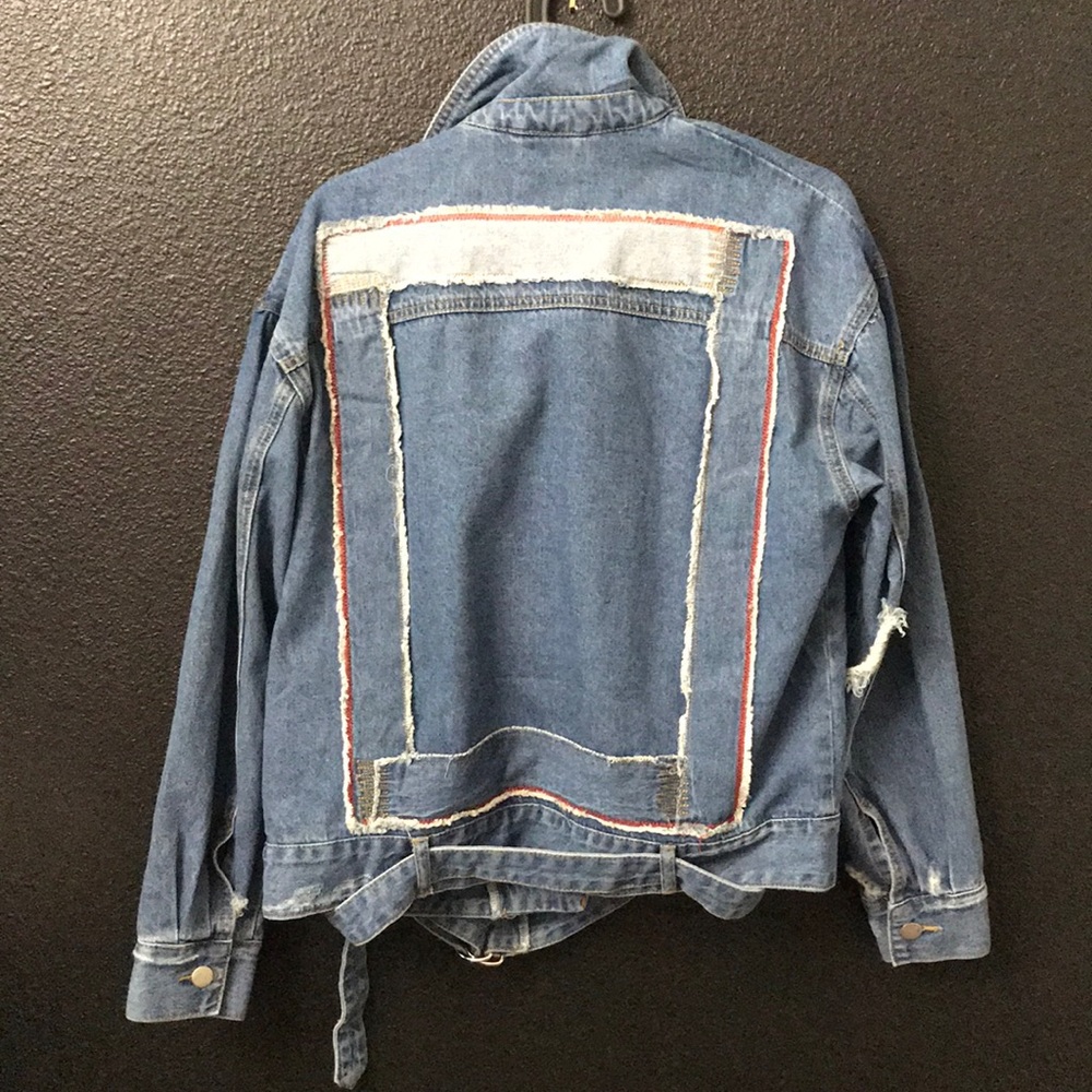 Essue Denim Bomber Jacket. Large Left! - Picture 2 of 8